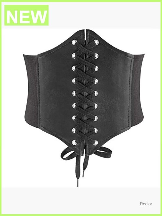 Wide Lace-up Corset Belt for Women PU Leather Velcro Closure main image 5